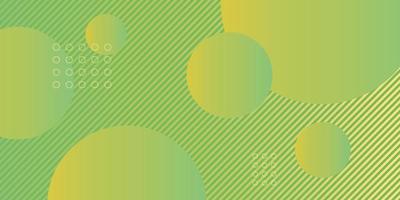 Abstract background with green and yellow gradient circle and geometric shape background vector