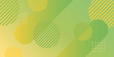 Abstract background with green and yellow gradient circle and geometric shape background vector