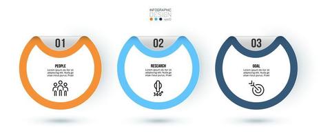 Infographic template business concept with step. vector