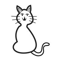 Cat Coloring Page For Kids vector