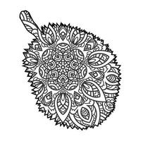 Mandala Jackfruit Coloring Page For Kids vector