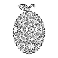 Mandala Jackfruit Coloring Page For Kids vector