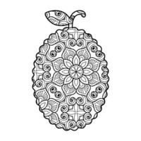 Mandala Jackfruit Coloring Page For Kids vector