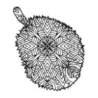 Mandala Jackfruit Coloring Page For Kids vector