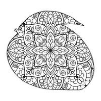 Mandala Mango Coloring Page For Kids vector