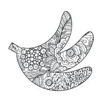 Mandala Banana Coloring Page For Kids vector