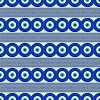 Evil eye seamless pattern. Symbol of protection in Turkey and Greece. Background with blue nazar talismans. Vector amulet.