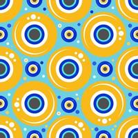 Evil eye seamless pattern. Symbol of protection in Turkey and Greece. Background with blue nazar talismans. Vector amulet