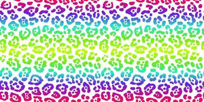 Neon leopard seamless pattern. Rainbow-colored spotted background. Vector animal print