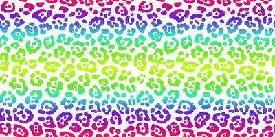 Neon leopard seamless pattern. Rainbow-colored spotted background. Vector animal print