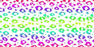 Neon leopard seamless pattern. Rainbow-colored spotted background. Vector animal print.