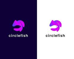 letter c with fish logo design template vector