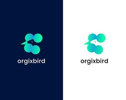 plantilla de diseño de logotipo colorido pájaro vector