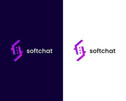 letter s with chat logo design template vector