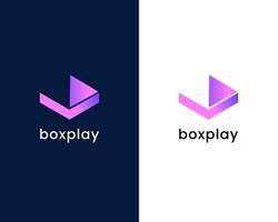 box with play modern logo design template vector