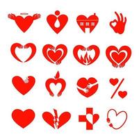 Heart Icon Set. Logo Badges vector icons