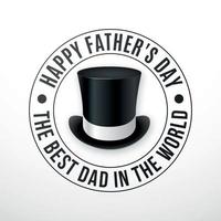 inscripción del día del padre feliz con sombrero retro. vector