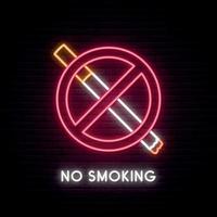 No smoking neon sign. vector