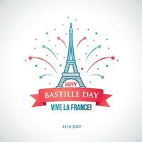 feliz día de la bastilla, 14 de julio. fiesta nacional de francia. vector