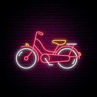 Neon bike sign. vector