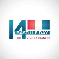 Happy Bastille Day, 14 July. vector