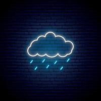 Rainy weather neon sign. vector