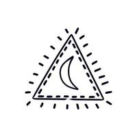 Spiritual triangle with a crescent moon vector