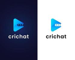 letter c with chat logo design template vector