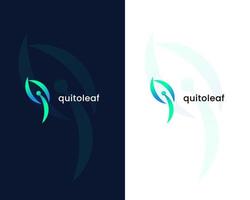 letter q with leaf logo design template vector