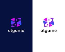 letter o with game logo design template vector