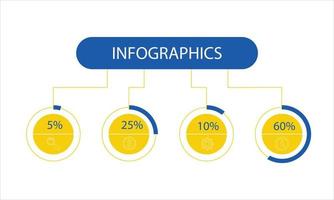 diseño infográfico vectorial con iconos. 4 opciones diagrama de proceso, diagrama de flujo, gráfico de información, infografías para concepto de negocio, banner de presentaciones, diseño de flujo de trabajo. vector