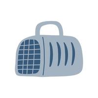 Pet carrier in cartoon flat style. Carrying bag for cat or dog isolated on white background. Kittens or puppies accessory. vector