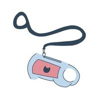 Cat leash in cartoon flat style. Kitten accessory. Vector illustration of lead for domestic animals isolated on white background.