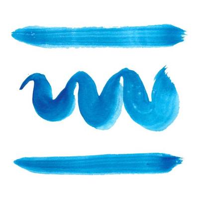 Hand drawn watercolor brush strokes isolated on white background. Abstract illustration of texture paper.