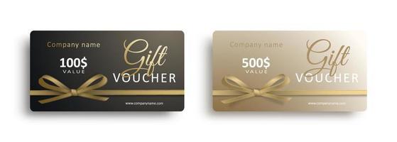 Premium Vector  Gift voucher template isolated on gray background