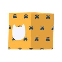 Cat house in cartoon flat style. Vector illustration of bed for pets, cat or dog, kitten or puppy accessory isolated on white background.