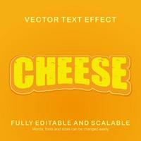 efecto de texto editable estilo de texto de queso vector premium