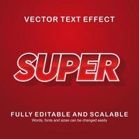 Editable text effect super text style premium vector