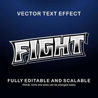 vector de estilo de efecto de texto editable de lucha