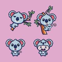 Set of cute koala collection premium vector