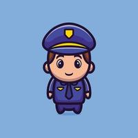 Cute policeman cartoon character premium vector