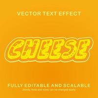 efecto de texto editable estilo de texto de queso vector premium