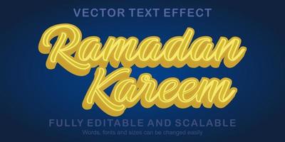 Editable text effect ramadan kareem text style premium vector