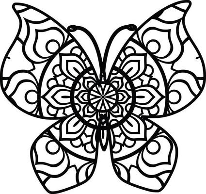 Butterfly mandala , design for mug,tshirts , wall art .