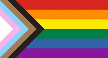 New pride flag LGBT background. Redesign with Black, Brown, and transgender pride stripes. Vector illustration