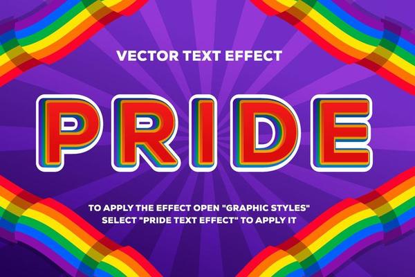 pride text effect fully editable