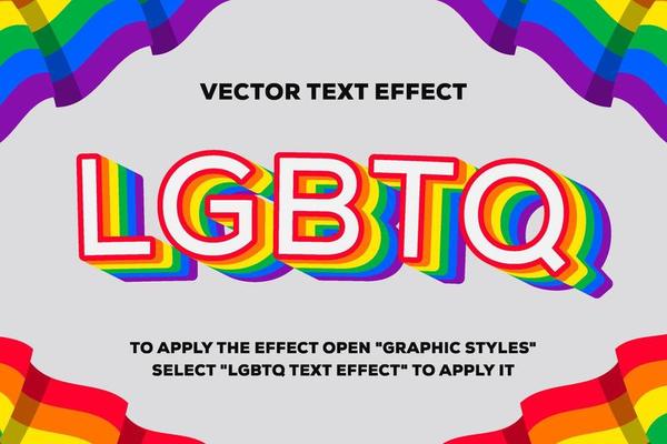 LGBTQ text effect fully editable