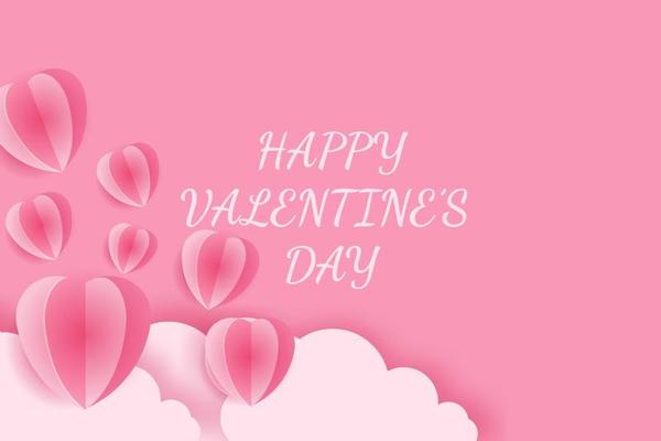 cloud and heart valentine's day background Premium Vector