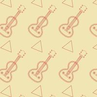 Seamless pattern guitar and Cinco De Mayo triangle vector