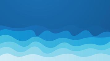 Papercut style sea wave pattern design background vector
